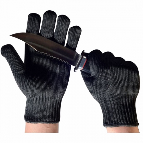 Găng tay chống cắt sợi kevlar màu đen GTKL-001