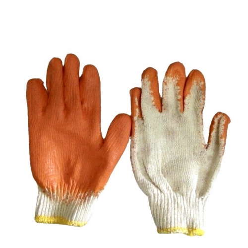 Găng tay len phủ cao su cam